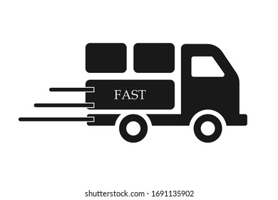 Aislamiento vectorial de icono de vía de entrega rápida  