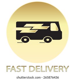fast delivery traffic car icon
