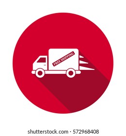 Fast delivery truck flat icon
