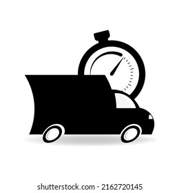 Icono de vector plano de camión de entrega rápida para aplicaciones y sitios web. Ilustración vectorial.