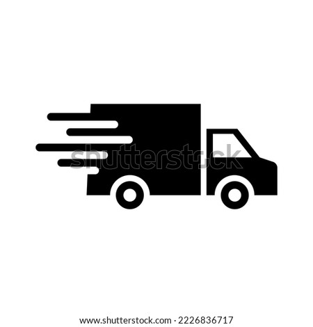Fast delivery truck flat vector icon on white transparent background for apps and websites. eps 10