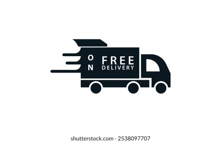 Fast delivery truck free vector icon. Fast delivery truck vector art icon for transportation apps and websites. Fast delivery truck free