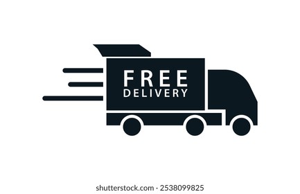 Fast delivery truck free vector icon. Fast delivery truck vector art icon for transportation apps and websites. Fast delivery truck free