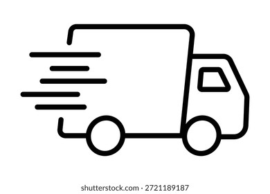 Fast delivery truck icon design. Outline Fast Delivery car icon. Fast Delivery truck for shipping. Delivery truck symbol for ui, app, web. Vector illustration.