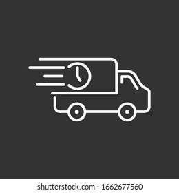 fast delivery truck icon, express delivery, quick move, line symbol. Vector illustration EPS 10