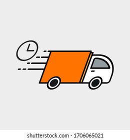 fast delivery truck icon, express delivery, quick move, editable vector illustration. eps 10