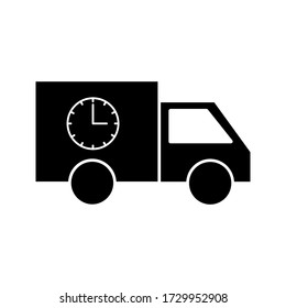 fast delivery truck icon, express delivery, quick move, line symbol. Vector illustration.EPS 10