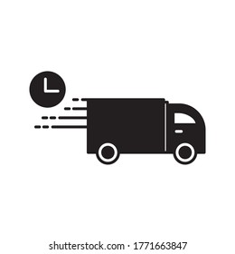 fast delivery truck icon, express delivery, quick move, editable vector illustration