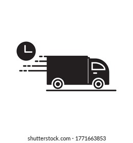 fast delivery truck icon, express delivery, quick move, editable vector illustration