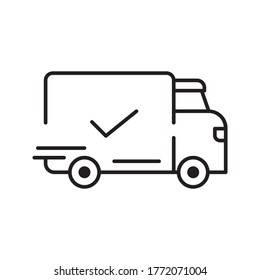 fast delivery truck icon, express delivery, quick move, editable vector illustration