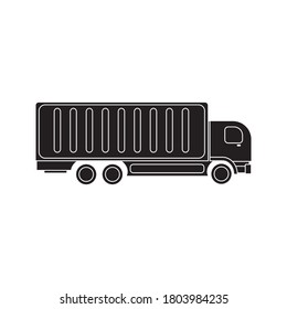 fast delivery truck icon, express delivery, quick move, editable vector illustration on white backgrund