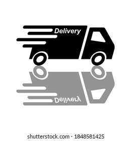 Fast delivery truck icon, express delivery. vector illustration