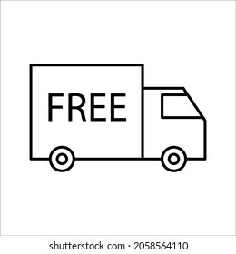 Fast delivery truck icon, express delivery, quick move, line symbol. Vector illustration EPS 10