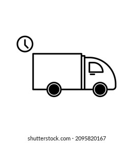 fast delivery truck icon, express delivery, quick move color editable