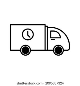 fast delivery truck icon, express delivery, quick move color editable