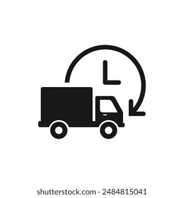 Fast delivery truck icon. Express delivery, quick move, symbol on white background
