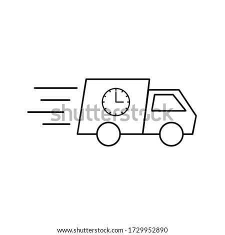 fast delivery truck icon, express delivery, quick move, line symbol. Vector illustration.EPS 10