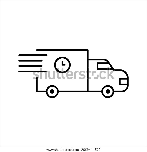Fast delivery truck icon,\
express delivery, quick move, line symbol. Vector illustration EPS\
10