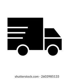 Fast delivery truck icon. Fast moving shipping delivery truck. Express delivery.