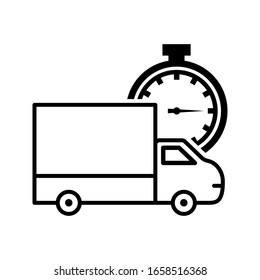 fast delivery truck icon on white background. vector eps 10