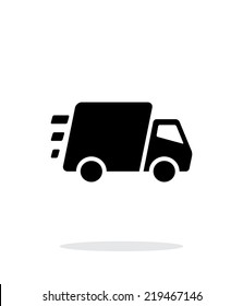 Fast Delivery Truck Icon On White Background. Vector Illustration.