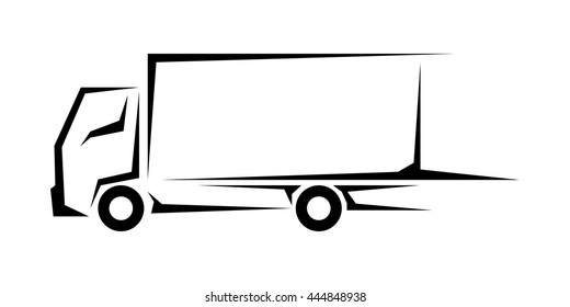 Fast delivery Truck icon on white background. Vector illustration.