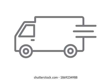 Fast delivery truck icon, quick move, express delivery, delivery truck vector illustration.