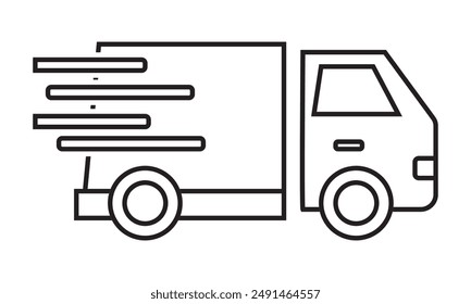 Fast delivery truck icon set. Fast shipping. Design for website and mobile apps. isolated on white and black background vector illustration. EPS 10