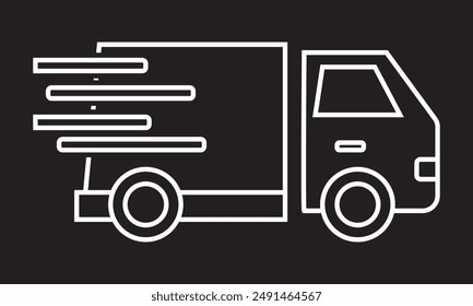 Fast delivery truck icon set. Fast shipping. Design for website and mobile apps. isolated on white and black background vector illustration. EPS 10