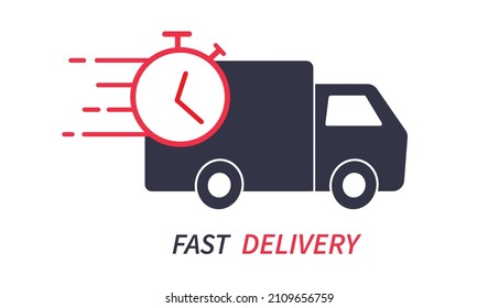 Fast delivery truck icon. Fast shipping. Design for website and mobile apps. Vector illustration.