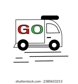 Fast delivery truck icon. Fast shipping. Design for website and mobile apps. Vector illustration.