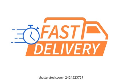 Fast delivery truck icon. Fast shipping. Design for website and mobile apps. Online shopping concept. Vector illustration