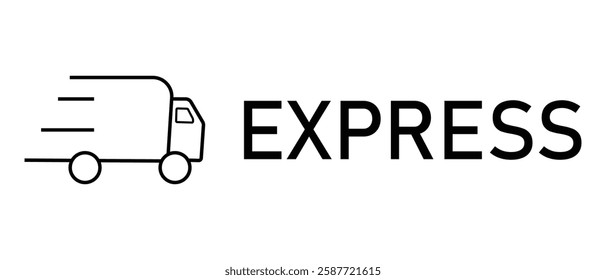 Fast delivery truck icon. Fast shipping delivery truck icon set. Express truck icon. Delivery truck icon. Vector illustration.