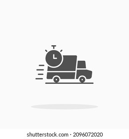 Fast Delivery Truck icon. Solid or glyph style. Vector illustration. Enjoy this icon for your project
