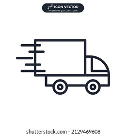 fast delivery truck icon symbol template for graphic and web design collection logo vector illustration