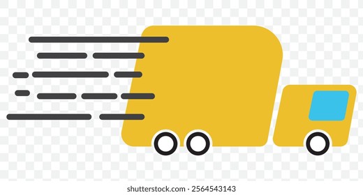 Fast Delivery Truck Icon, Delivery Van Icon, Vehicle Symbol, Parcel To Deliver, Courier Service, Shopping Online Object, Lorry, Cargo Van Sign, Transportation Design Elements. eps 10.