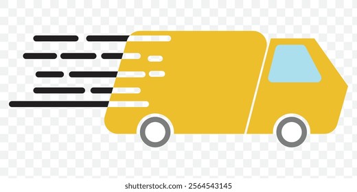 Fast Delivery Truck Icon, Delivery Van Icon, Vehicle Symbol, Parcel To Deliver, Courier Service, Shopping Online Object, Lorry, Cargo Van Sign, Transportation Design Elements. eps 10.