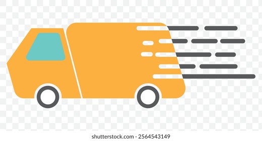 Fast Delivery Truck Icon, Delivery Van Icon, Vehicle Symbol, Parcel To Deliver, Courier Service, Shopping Online Object, Lorry, Cargo Van Sign, Transportation Design Elements. eps 10.