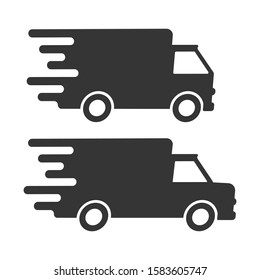 Fast delivery truck icon. Vector illustration