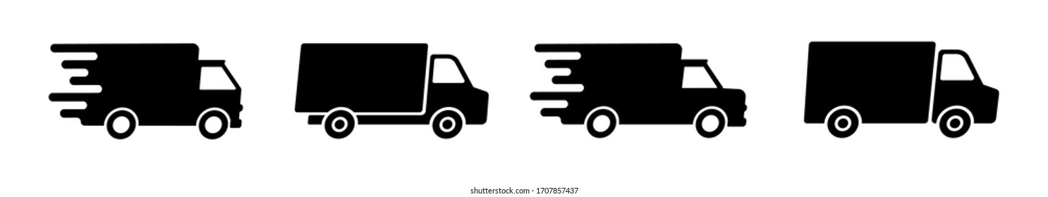 Fast delivery truck icon. Vector illustration