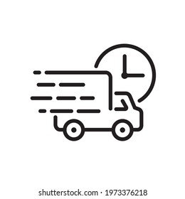Fast delivery truck icon, vector.