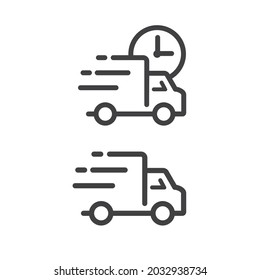 Schnelles Lieferwagen Symbol, Vektorgrafik.