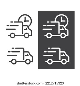Fast delivery truck icon, vector.
