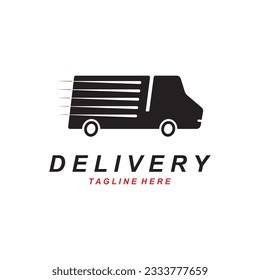 Fast Delivery Truck illustration. Vector Icon with Simple Concept.