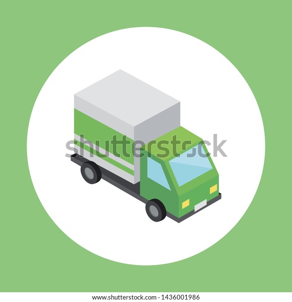 Fast delivery truck.\
Isometric Styled.