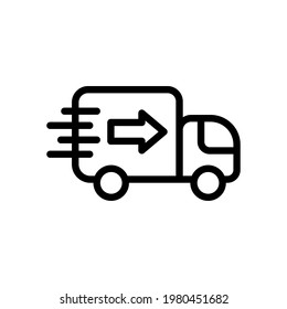 fast delivery truck line icon vector
