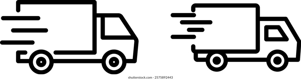 "Fast Delivery Truck Line Icon for Quick Shipping and Logistics"