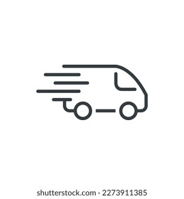 Fast delivery truck logistics shipping icon, vector illustration