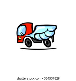 Fast delivery truck logo, express delivery icon. Vector logo design template element.