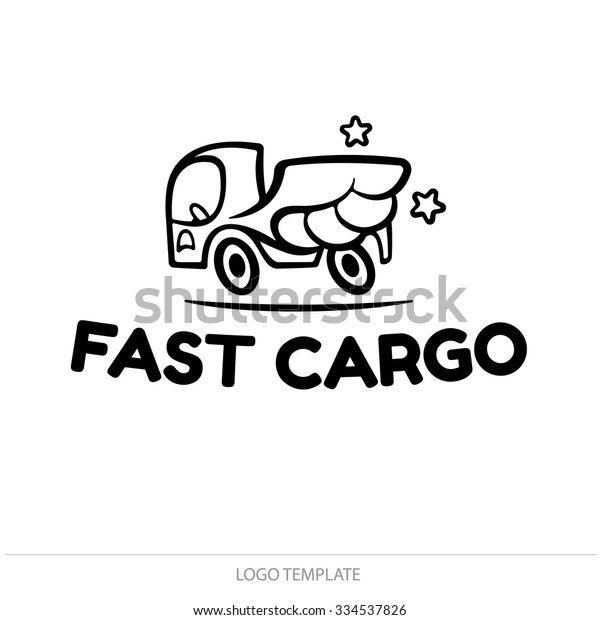 Fast delivery truck logo, express\
delivery icon. Vector logo design template\
element.